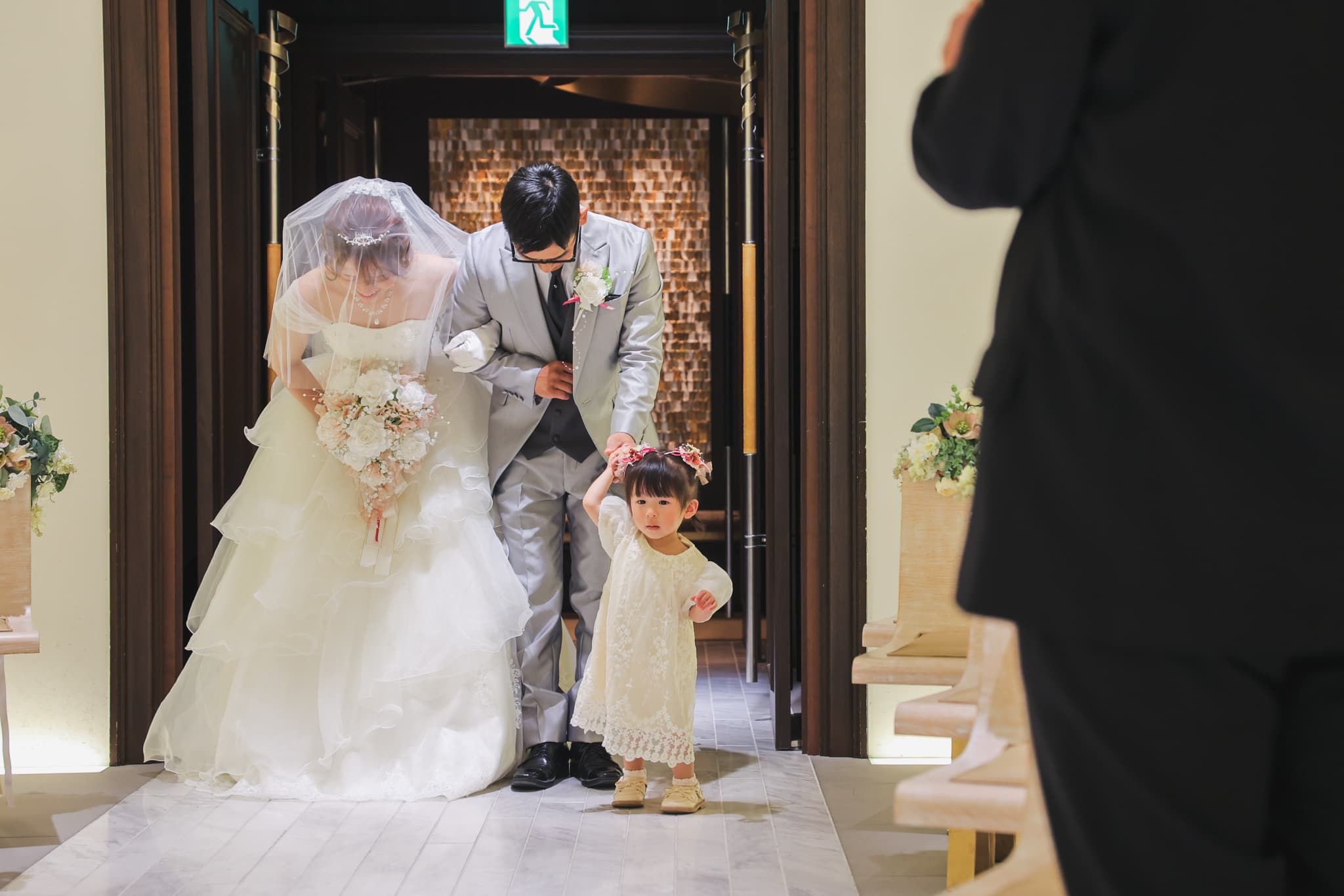 お子さまと一緒に迎えた、笑顔あふれる結婚式